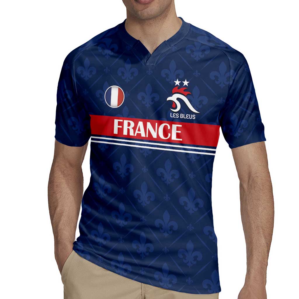 Custom France Football Rugby Jersey Les Bleus French Heraldry Pattern