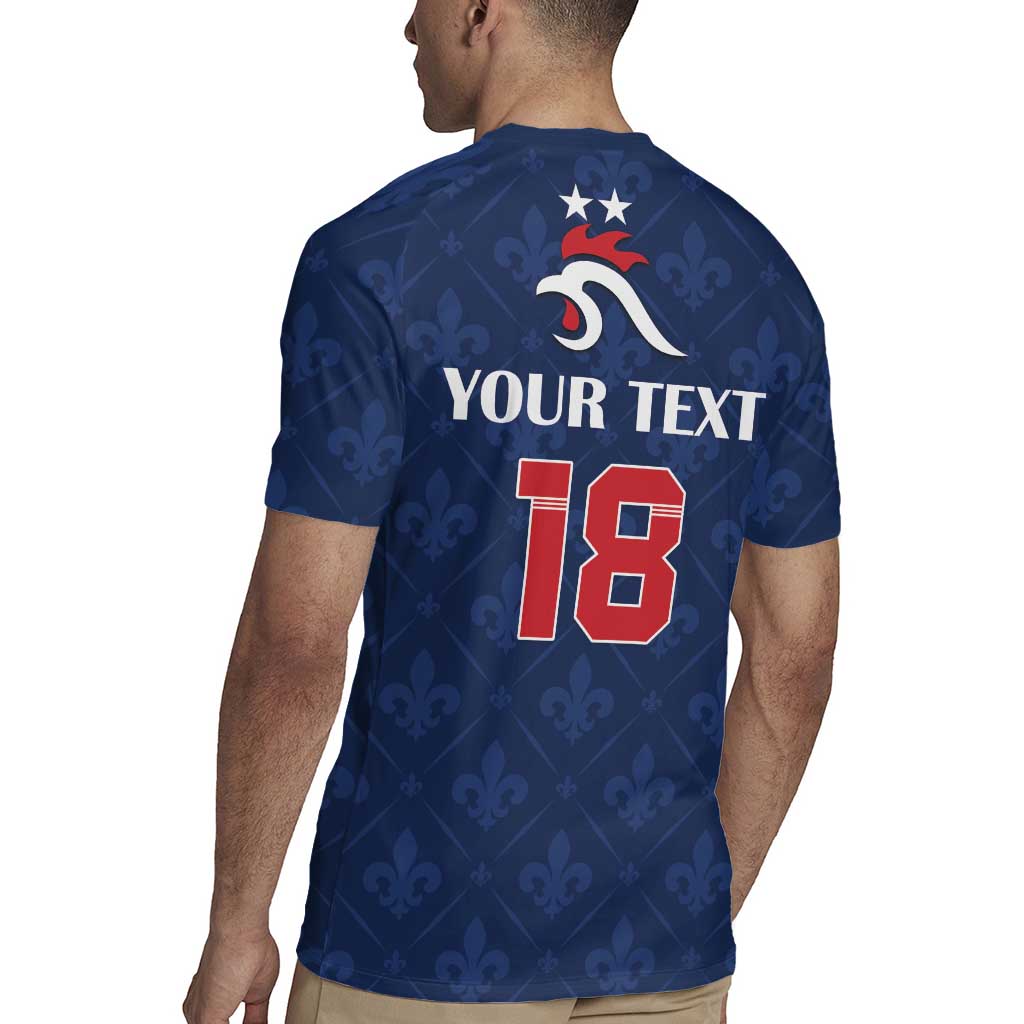 Custom France Football Rugby Jersey Les Bleus French Heraldry Pattern