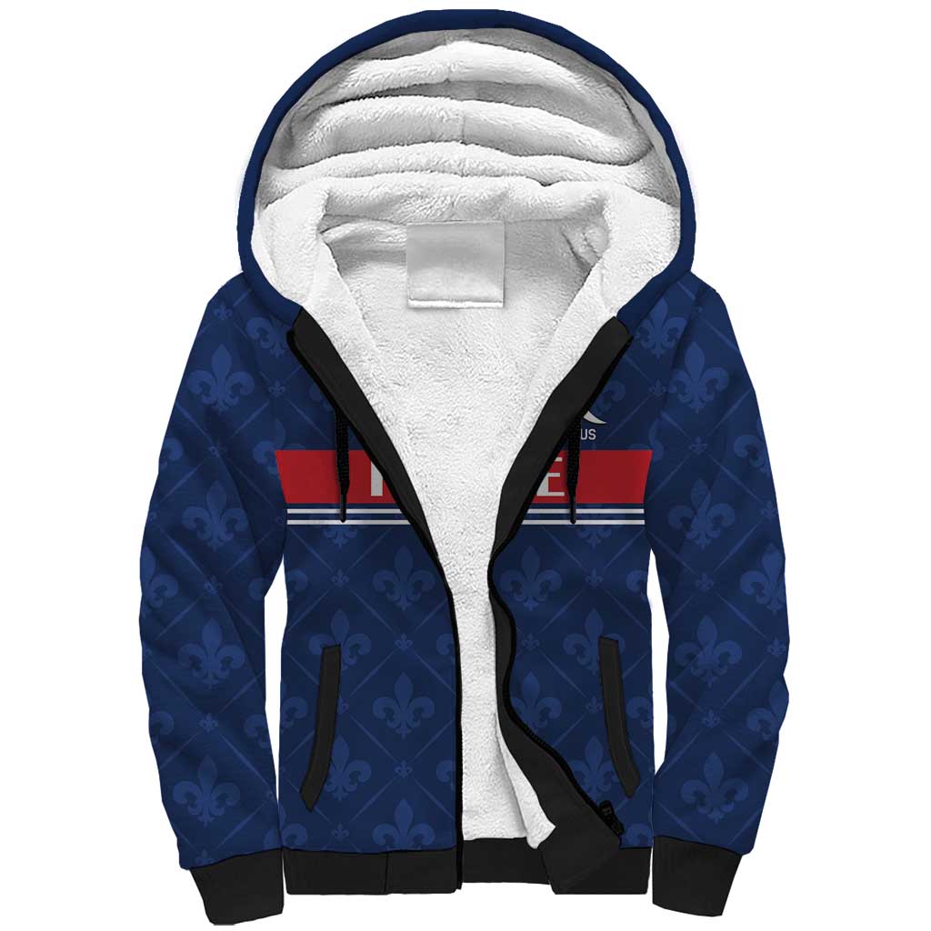 Custom France Football Sherpa Hoodie Les Bleus French Heraldry Pattern