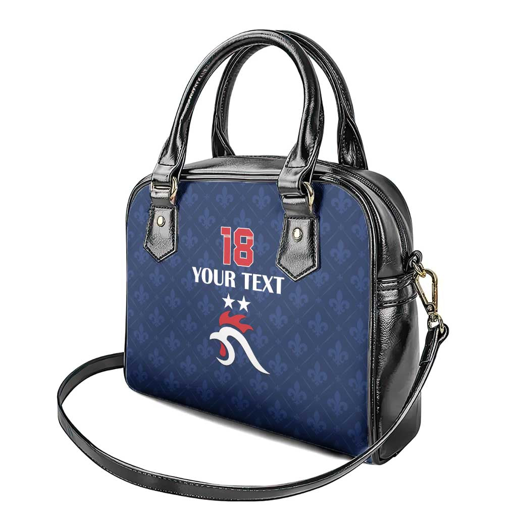 Custom France Football Shoulder Handbag Les Bleus French Heraldry Pattern