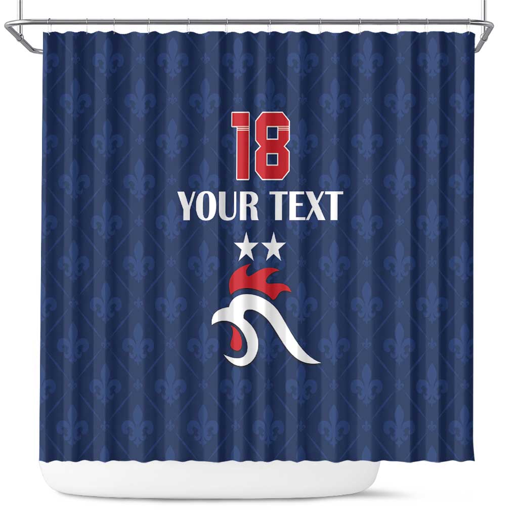 Custom France Football Shower Curtain Les Bleus French Heraldry Pattern