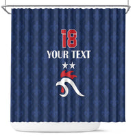 Custom France Football Shower Curtain Les Bleus French Heraldry Pattern
