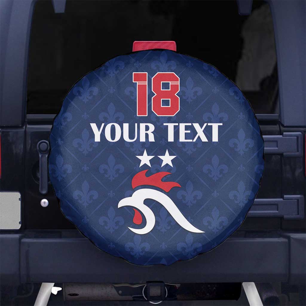 Custom France Football Spare Tire Cover Les Bleus French Heraldry Pattern