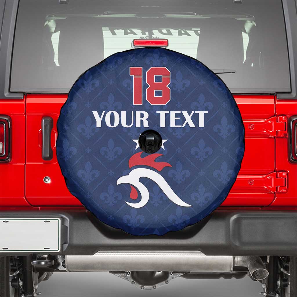 Custom France Football Spare Tire Cover Les Bleus French Heraldry Pattern