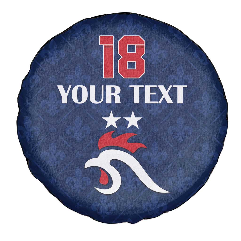 Custom France Football Spare Tire Cover Les Bleus French Heraldry Pattern