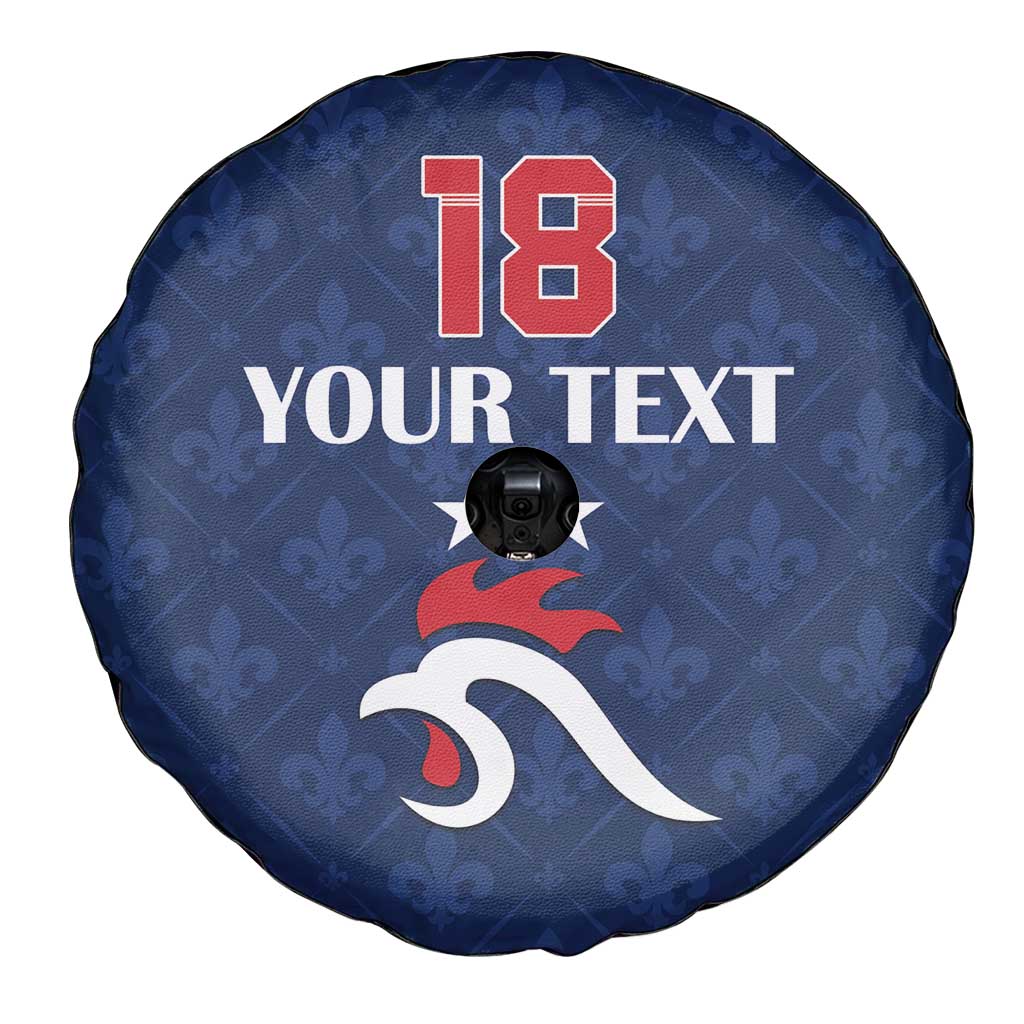 Custom France Football Spare Tire Cover Les Bleus French Heraldry Pattern