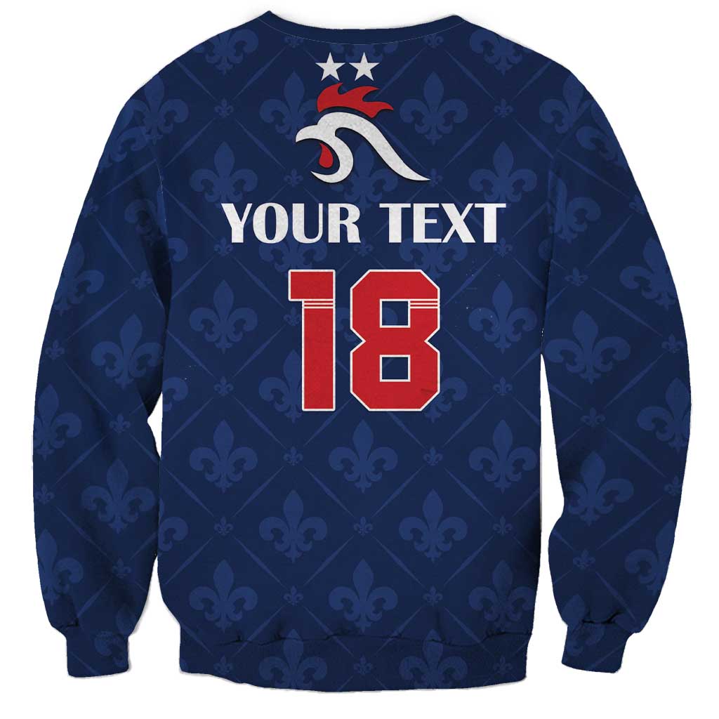Custom France Football Sweatshirt Les Bleus French Heraldry Pattern