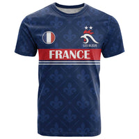 Custom France Football T Shirt Les Bleus French Heraldry Pattern