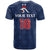 Custom France Football T Shirt Les Bleus French Heraldry Pattern