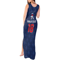 Custom France Football Tank Maxi Dress Les Bleus French Heraldry Pattern