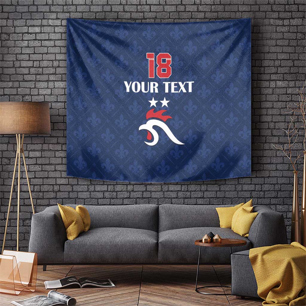 Custom France Football Tapestry Les Bleus French Heraldry Pattern