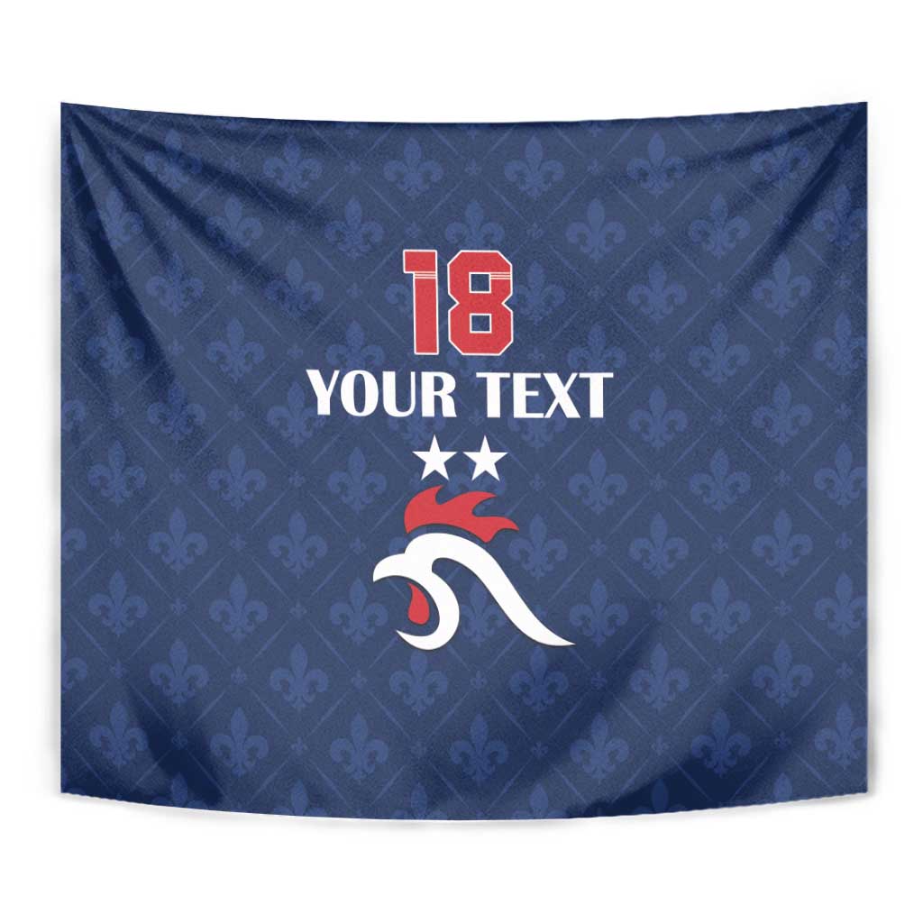 Custom France Football Tapestry Les Bleus French Heraldry Pattern