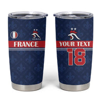 Custom France Football Tumbler Cup Les Bleus French Heraldry Pattern