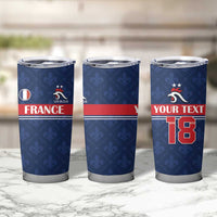 Custom France Football Tumbler Cup Les Bleus French Heraldry Pattern