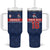 Custom France Football Tumbler With Handle Les Bleus French Heraldry Pattern