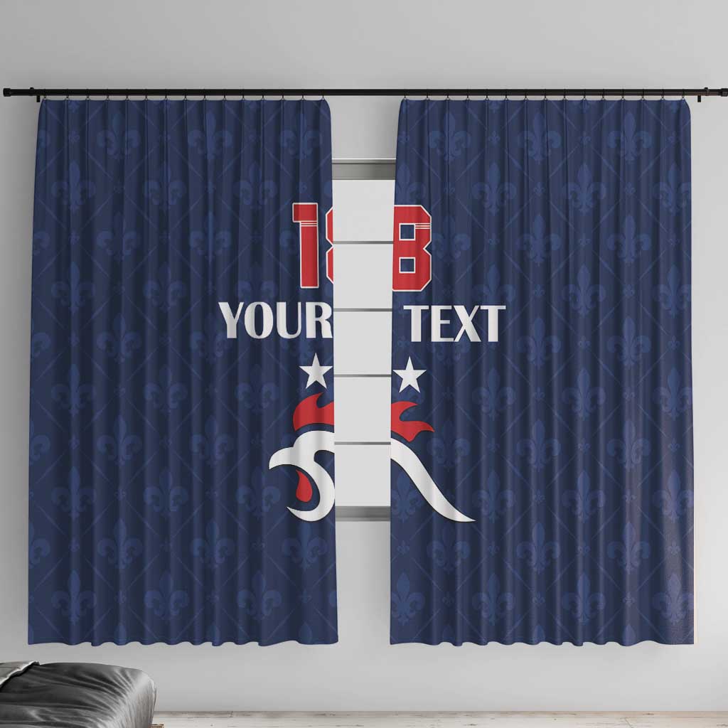Custom France Football Window Curtain Les Bleus French Heraldry Pattern