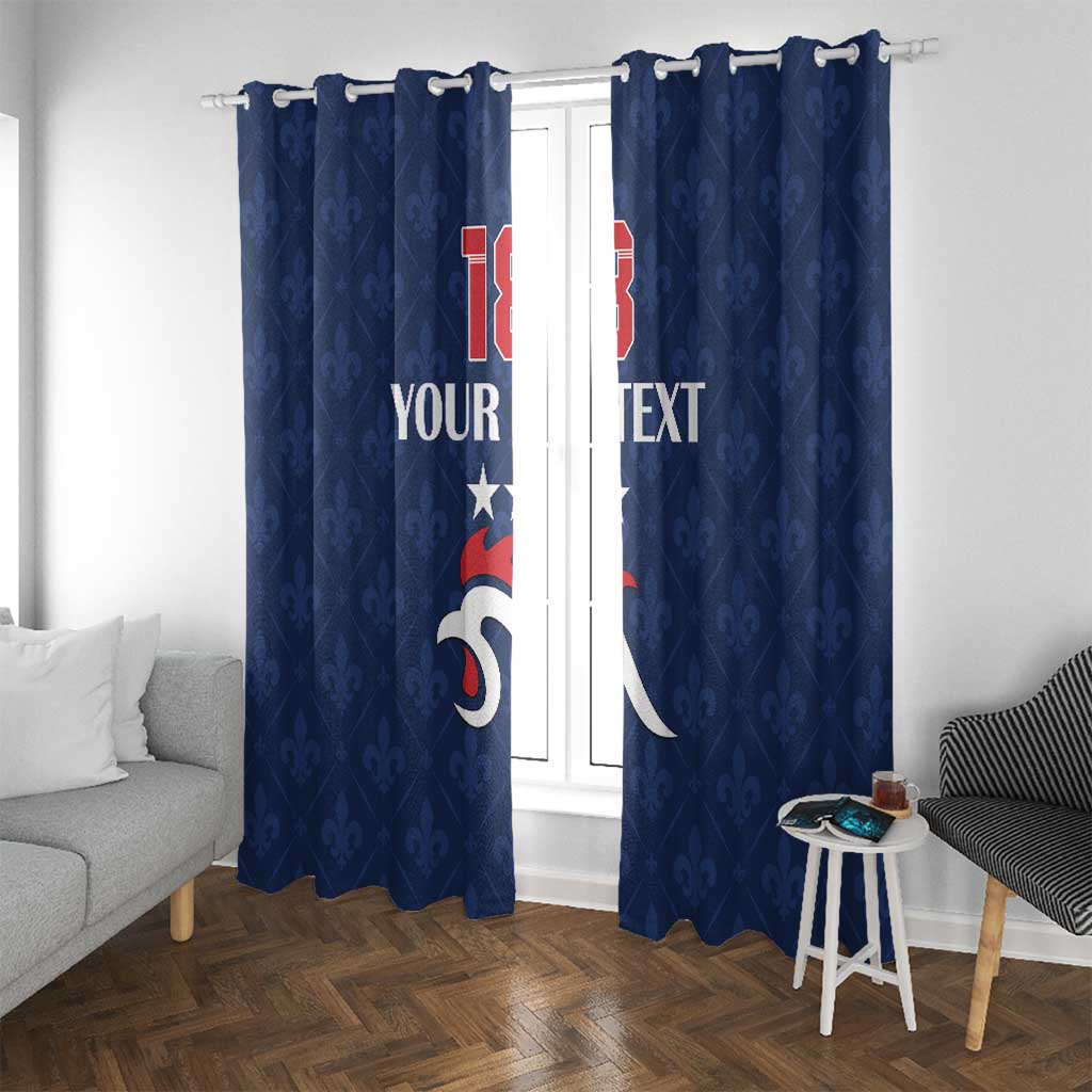 Custom France Football Window Curtain Les Bleus French Heraldry Pattern