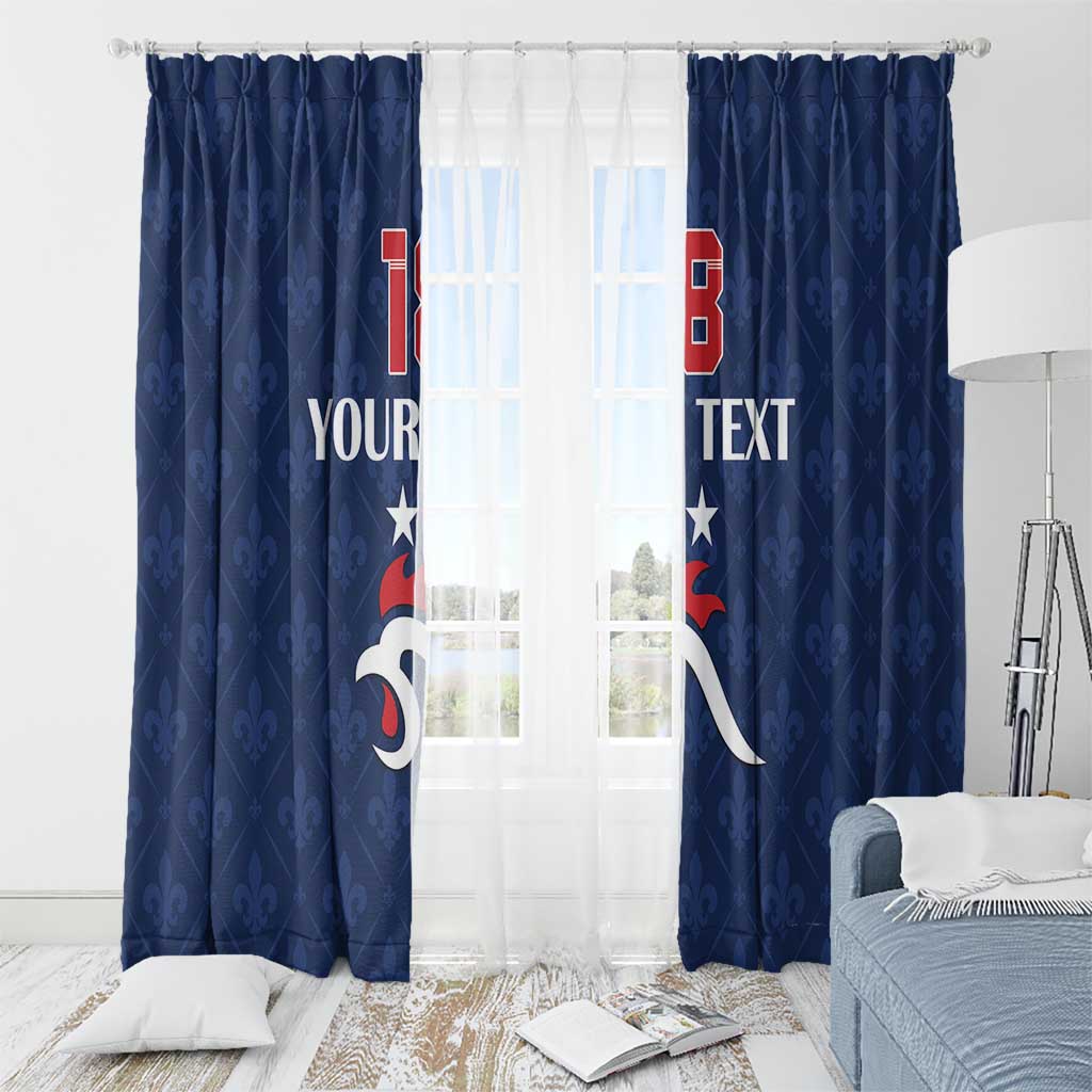Custom France Football Window Curtain Les Bleus French Heraldry Pattern