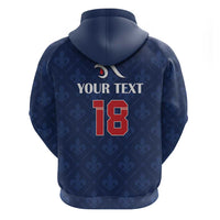 Custom France Football Zip Hoodie Les Bleus French Heraldry Pattern