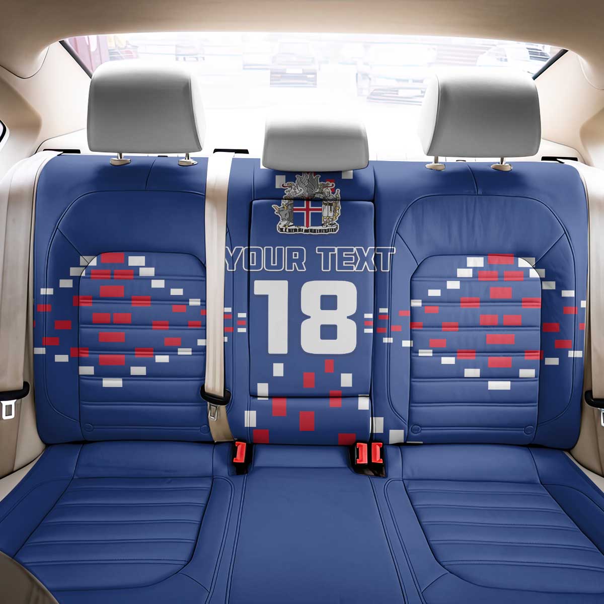 Custom Iceland Football Back Car Seat Cover Go Champion