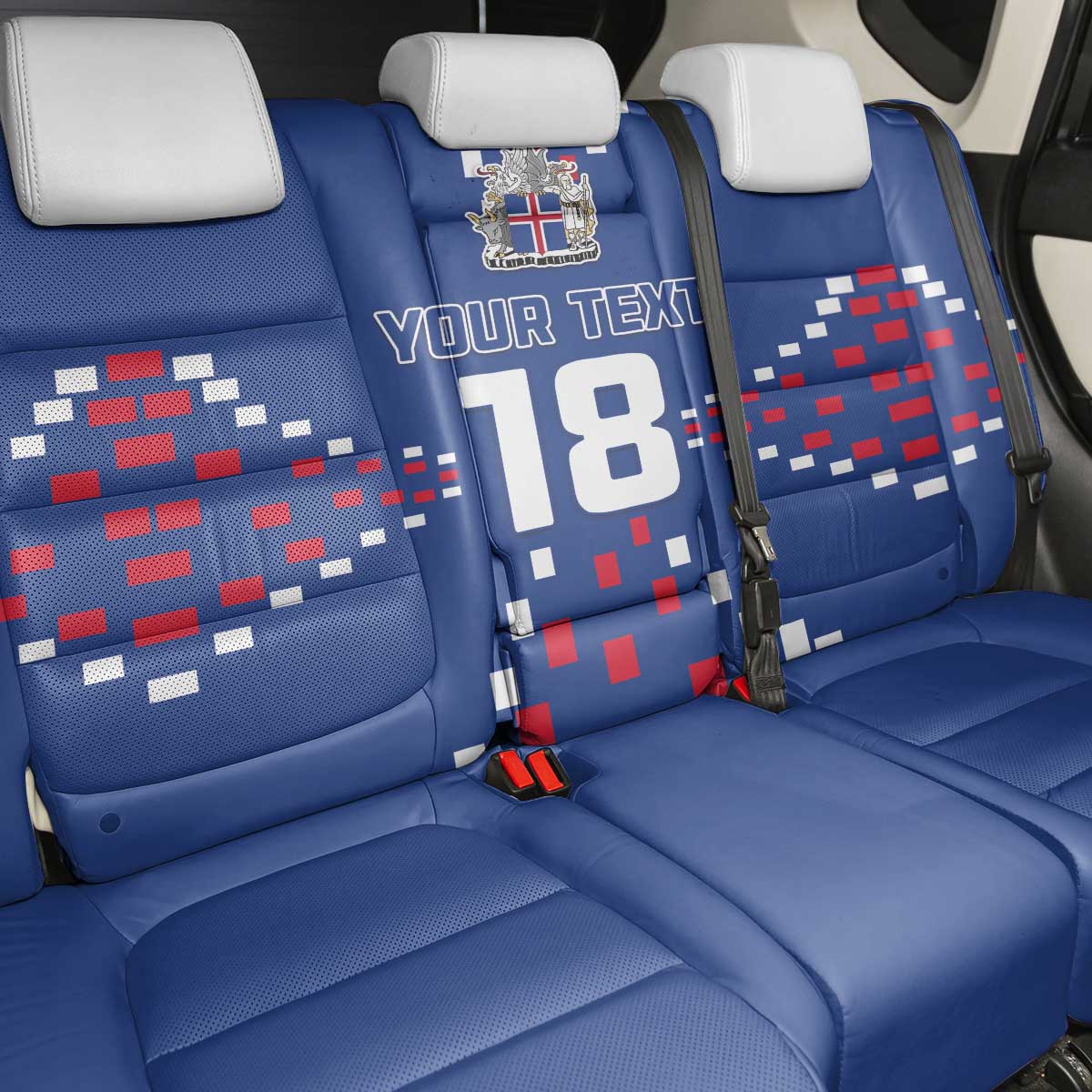 Custom Iceland Football Back Car Seat Cover Go Champion