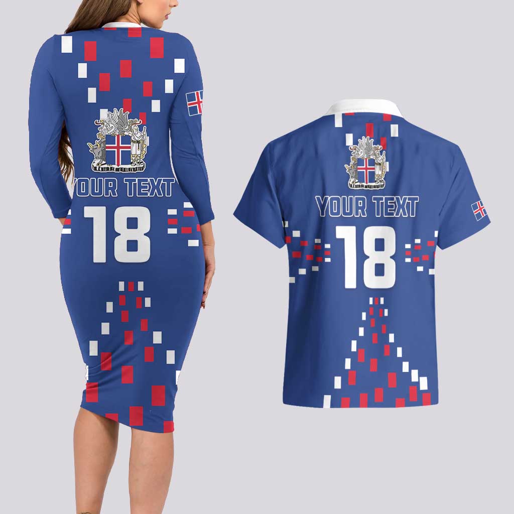 Custom Iceland Football Couples Matching Long Sleeve Bodycon Dress and Hawaiian Shirt Go Champion