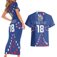 Custom Iceland Football Couples Matching Short Sleeve Bodycon Dress and Hawaiian Shirt Go Champion
