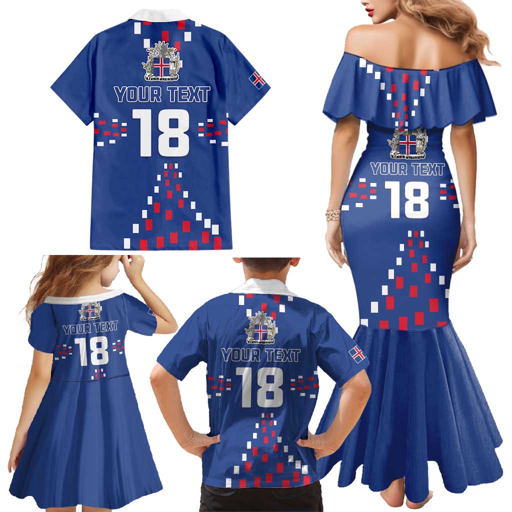 Custom Iceland Football Family Matching Mermaid Dress and Hawaiian Shirt Go Champion