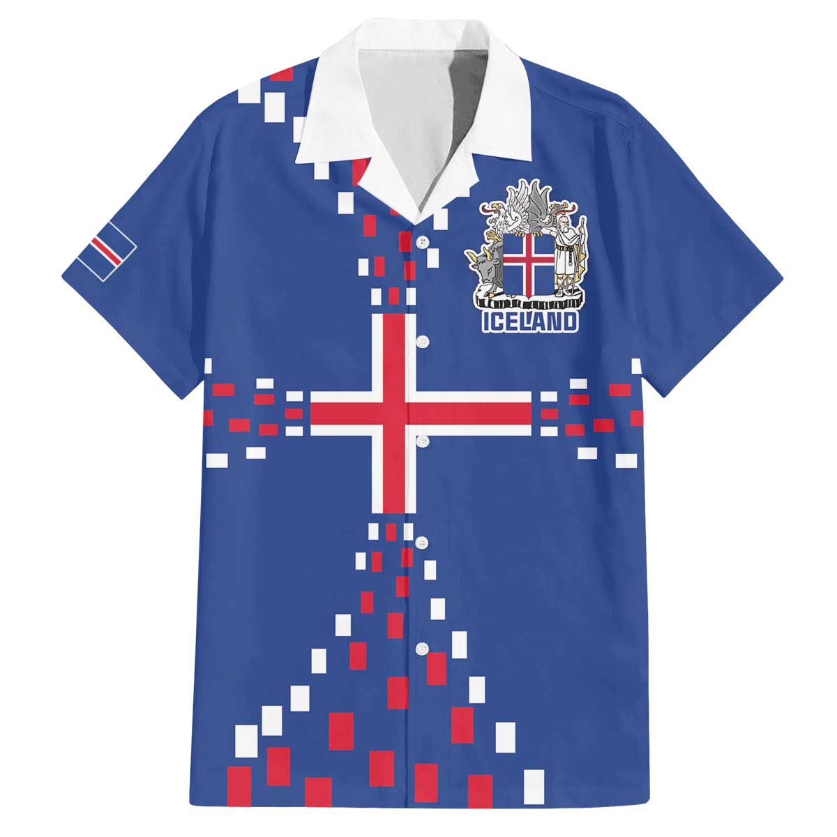 Custom Iceland Football Family Matching Off The Shoulder Long Sleeve Dress and Hawaiian Shirt Go Champion
