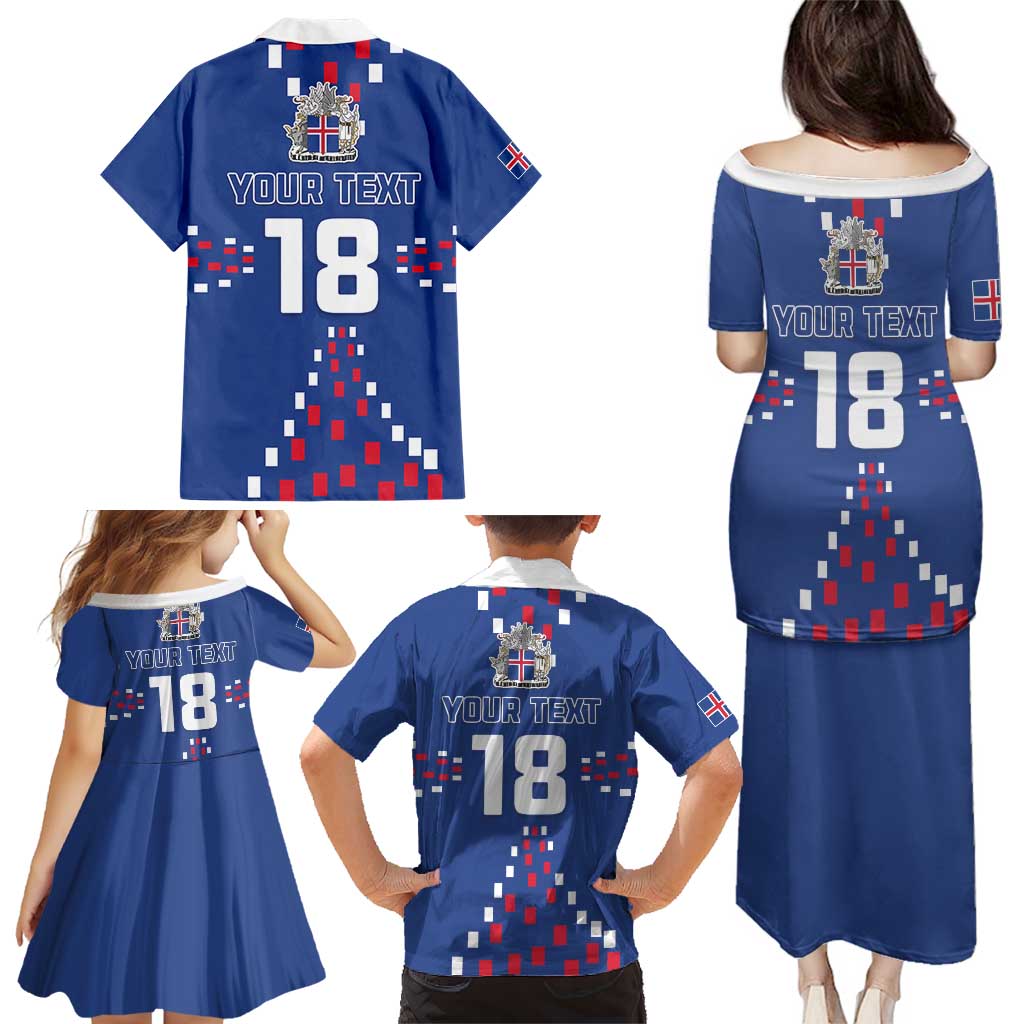 Custom Iceland Football Family Matching Puletasi and Hawaiian Shirt Go Champion