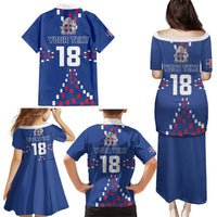 Custom Iceland Football Family Matching Puletasi and Hawaiian Shirt Go Champion