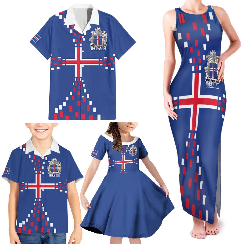 Custom Iceland Football Family Matching Tank Maxi Dress and Hawaiian Shirt Go Champion
