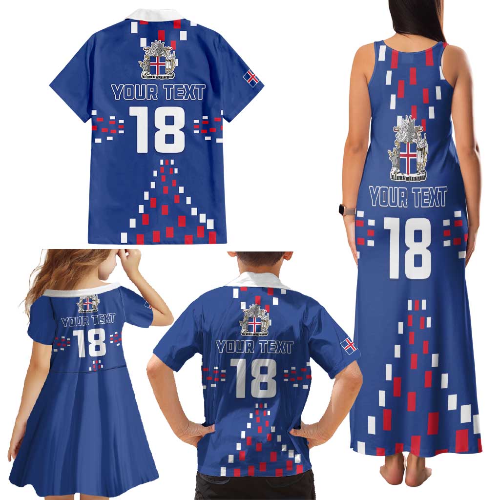 Custom Iceland Football Family Matching Tank Maxi Dress and Hawaiian Shirt Go Champion