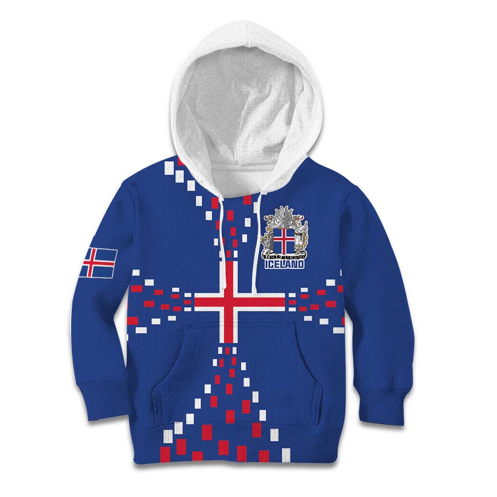 Custom Iceland Football Kid Hoodie Go Champion