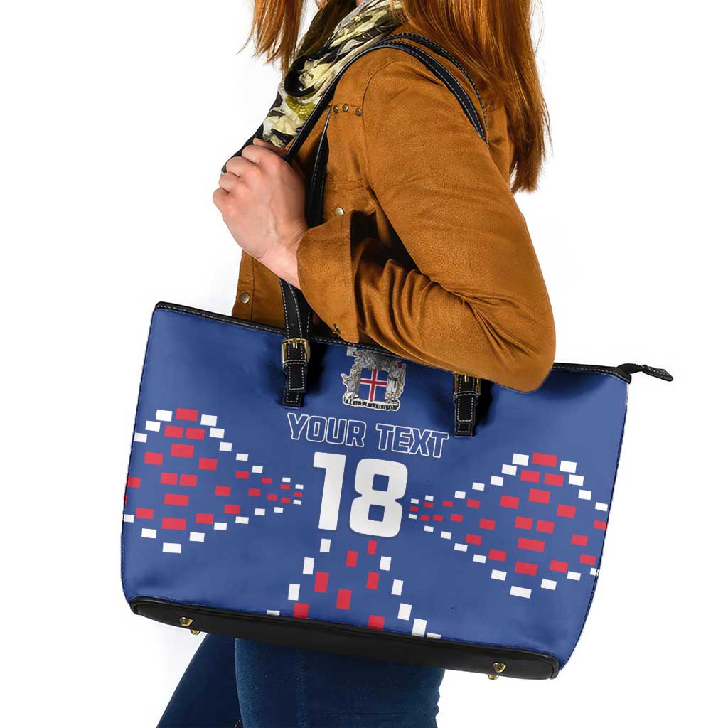 Custom Iceland Football Leather Tote Bag Go Champion