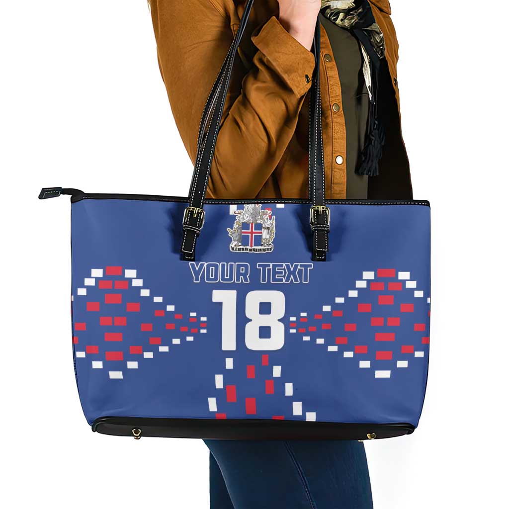 Custom Iceland Football Leather Tote Bag Go Champion