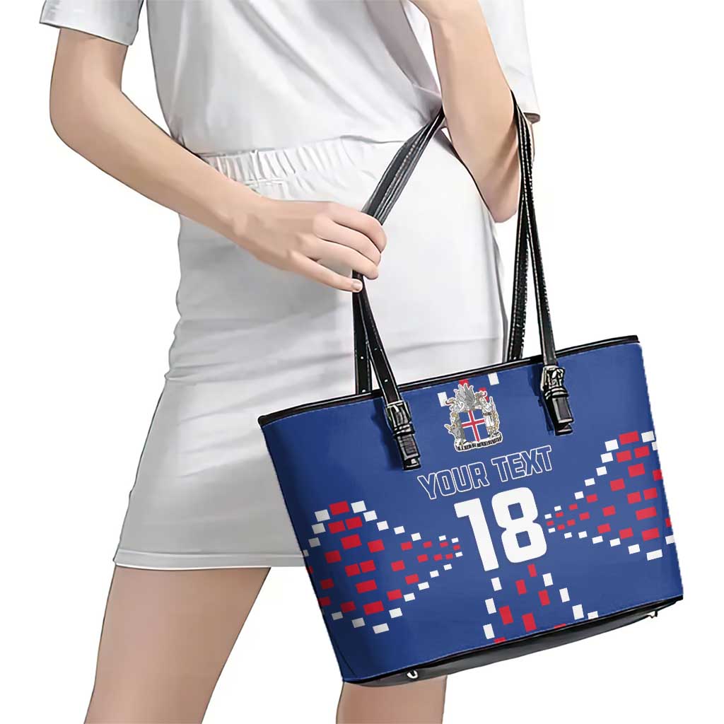 Custom Iceland Football Leather Tote Bag Go Champion
