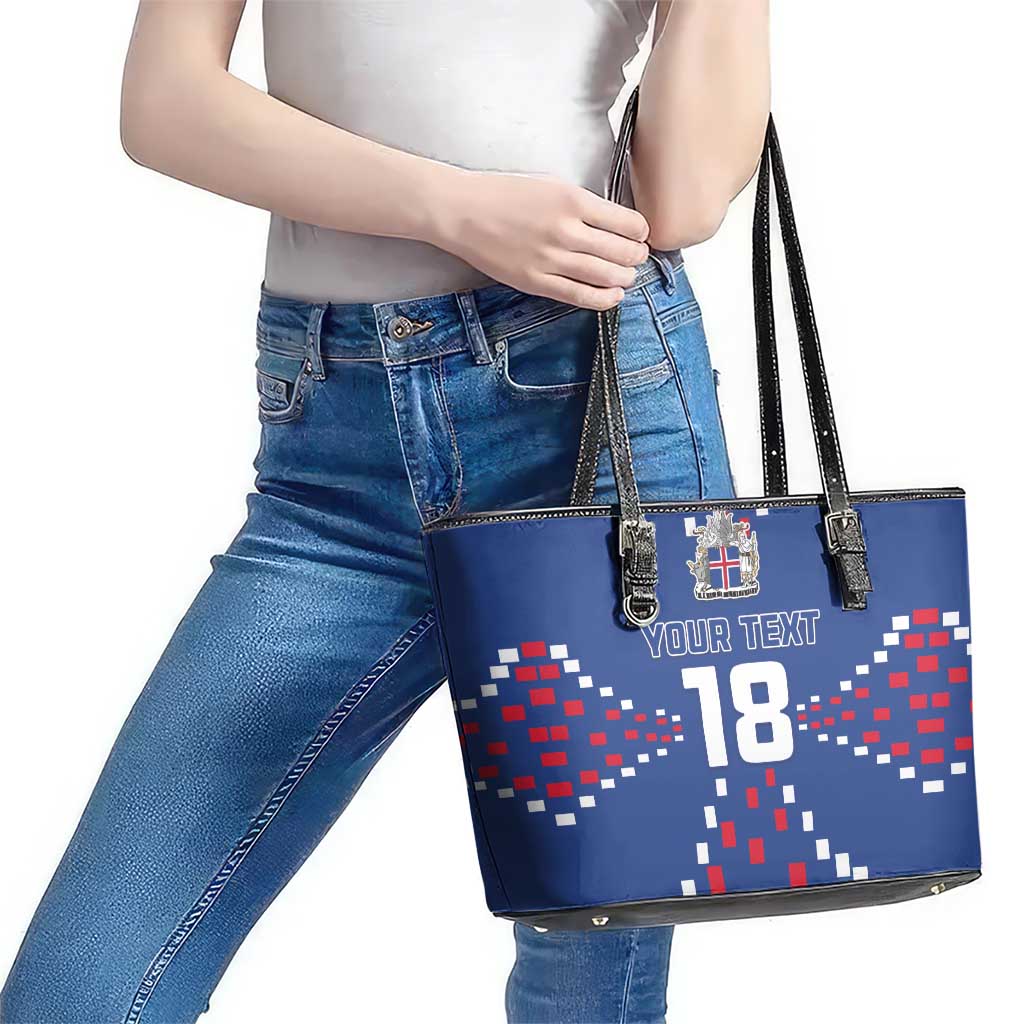 Custom Iceland Football Leather Tote Bag Go Champion