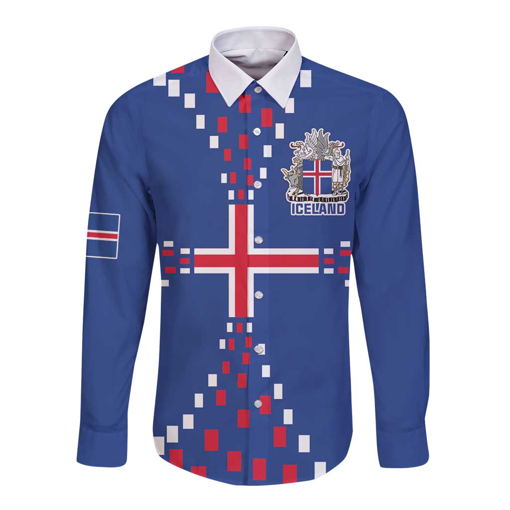 Custom Iceland Football Long Sleeve Button Shirt Go Champion