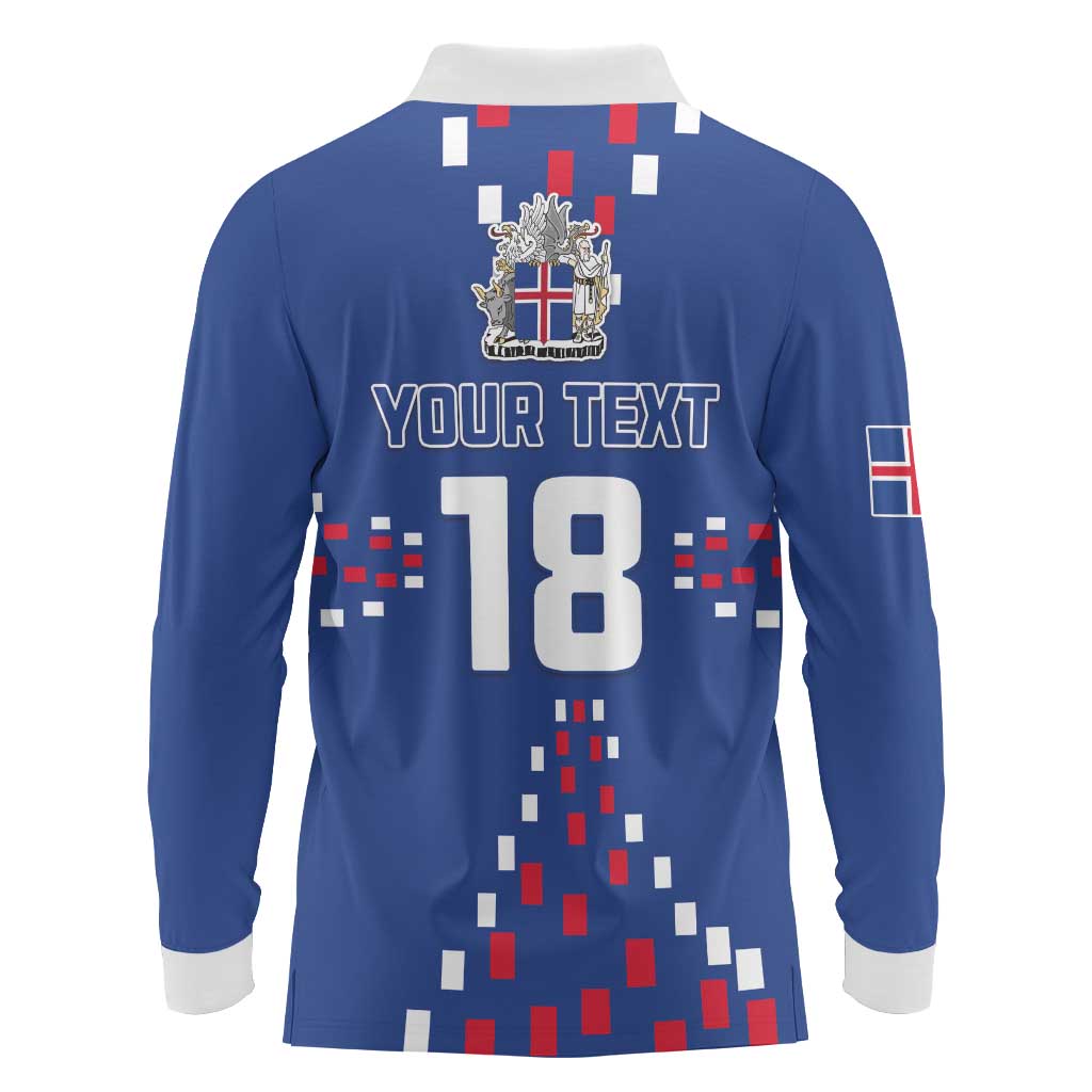 Custom Iceland Football Long Sleeve Polo Shirt Go Champion