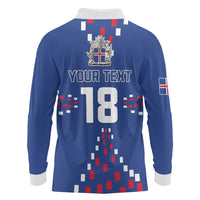 Custom Iceland Football Long Sleeve Polo Shirt Go Champion