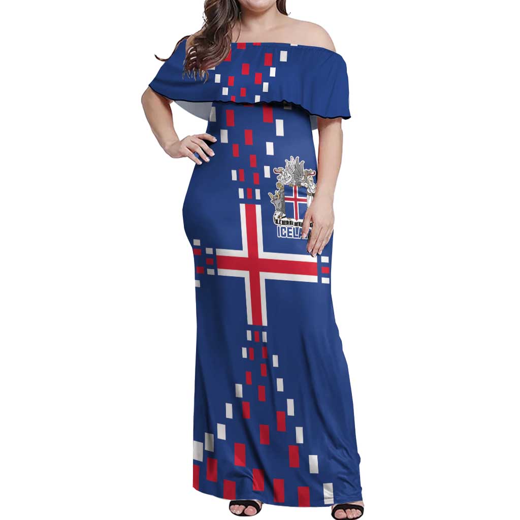 Custom Iceland Football Off Shoulder Maxi Dress Go Champion