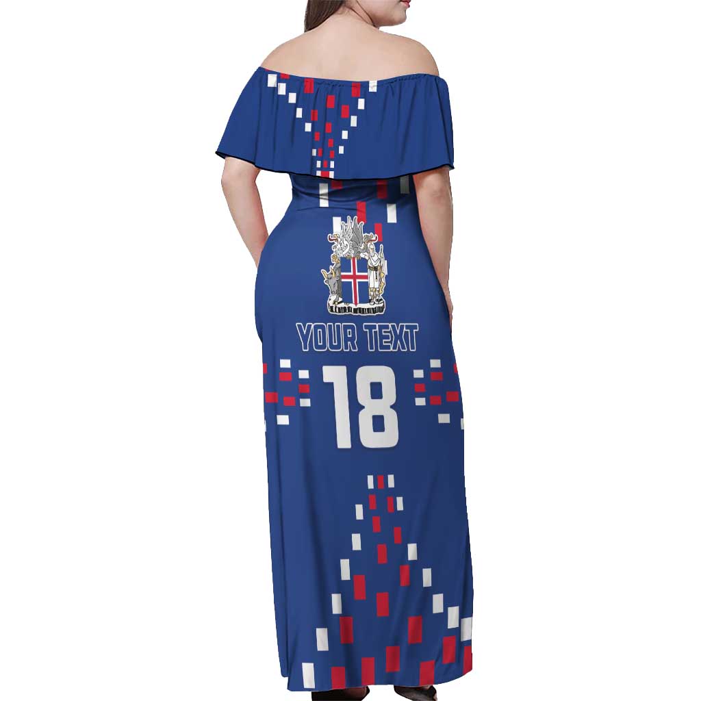 Custom Iceland Football Off Shoulder Maxi Dress Go Champion