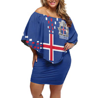 Custom Iceland Football Off Shoulder Short Dress Go Champion