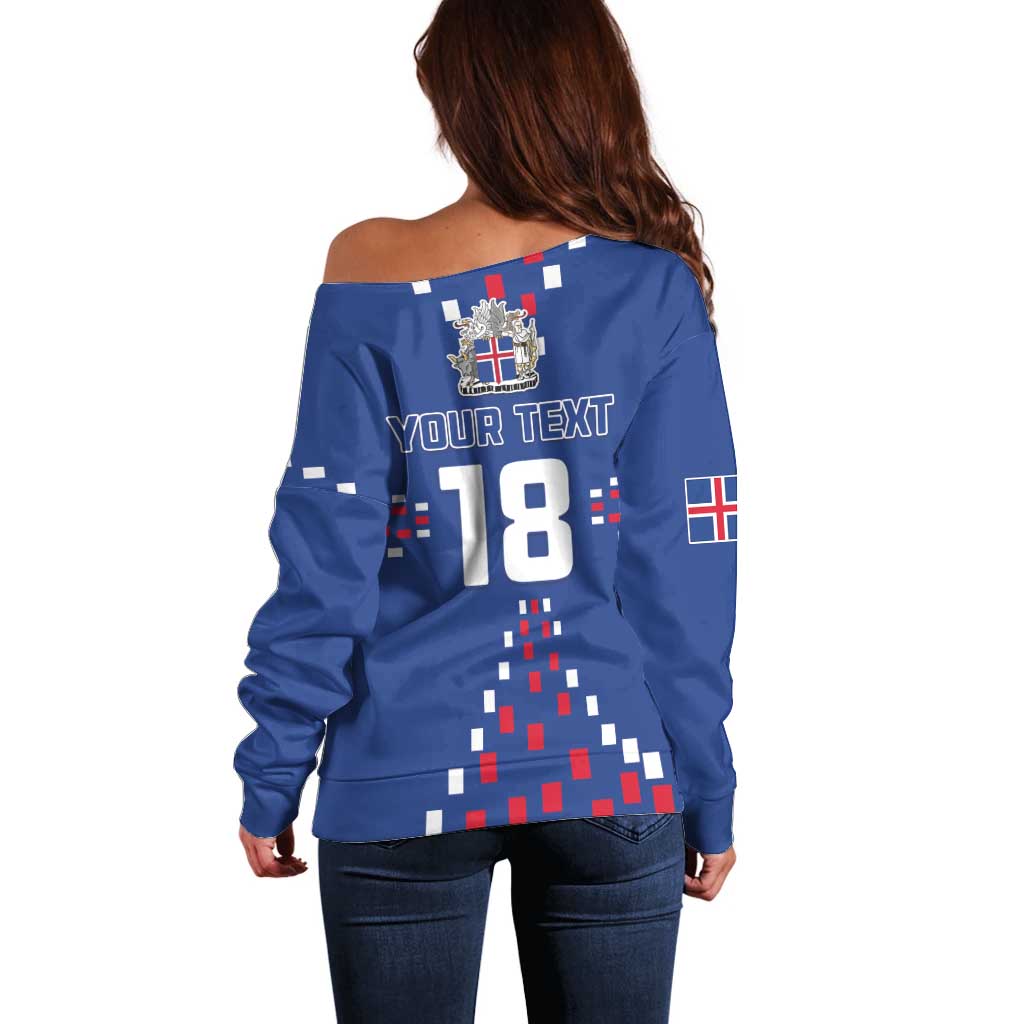 Custom Iceland Football Off Shoulder Sweater Go Champion