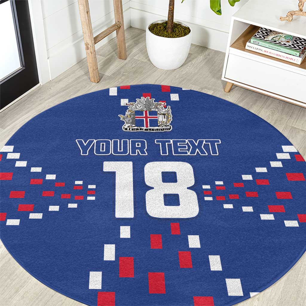 Custom Iceland Football Round Carpet Go Champion
