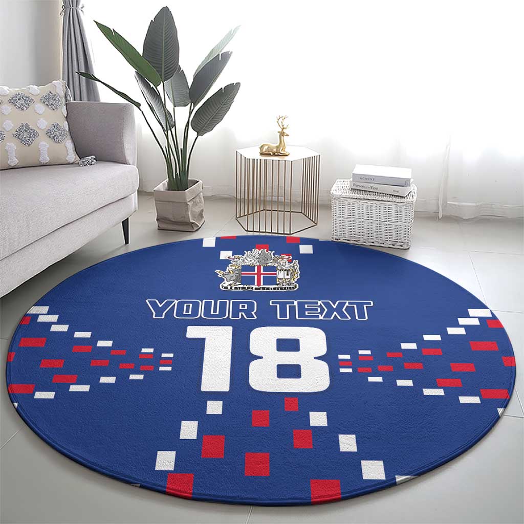 Custom Iceland Football Round Carpet Go Champion
