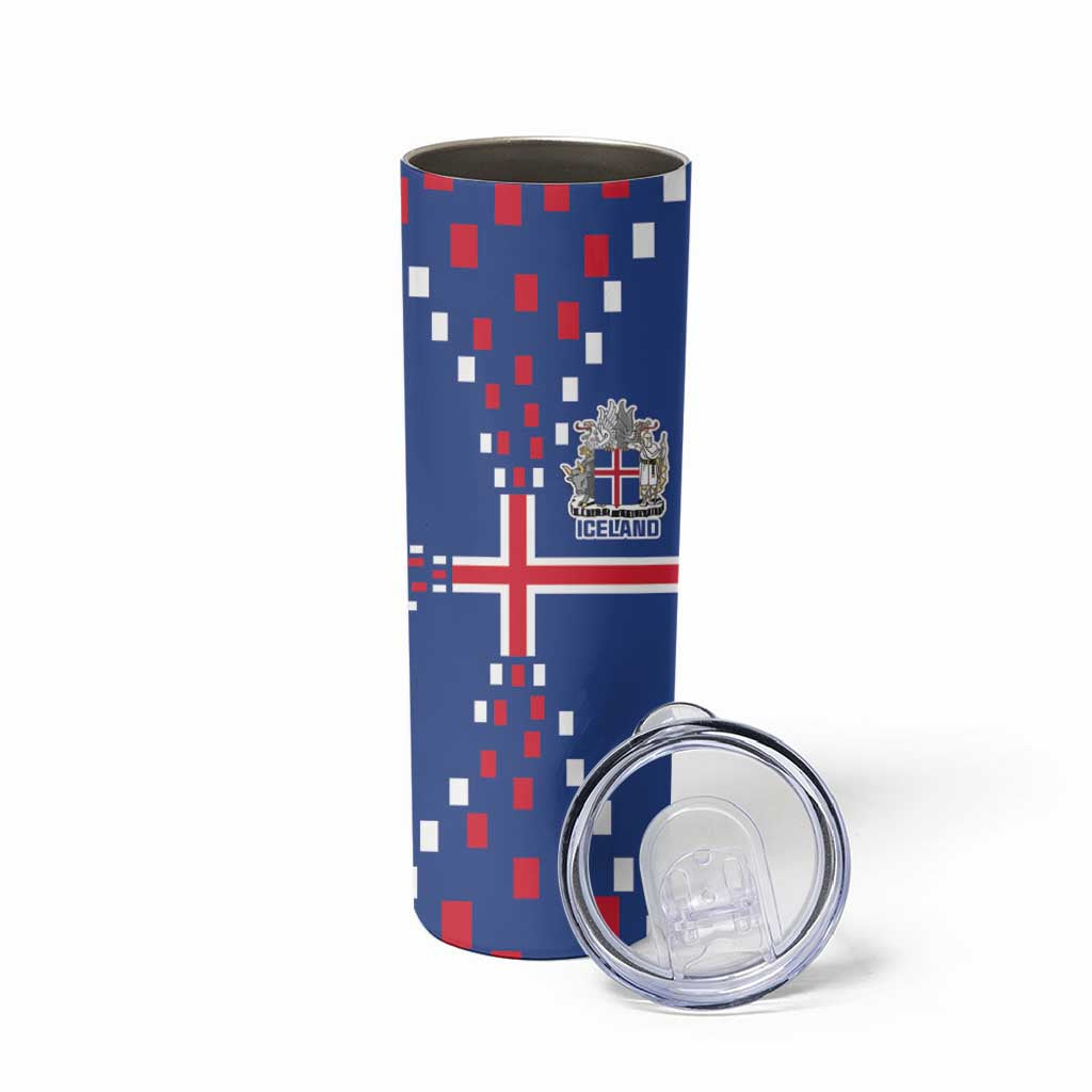 Custom Iceland Football Skinny Tumbler Go Champion
