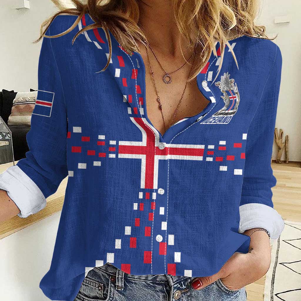 Custom Iceland Football Women Casual Shirt Go Champion