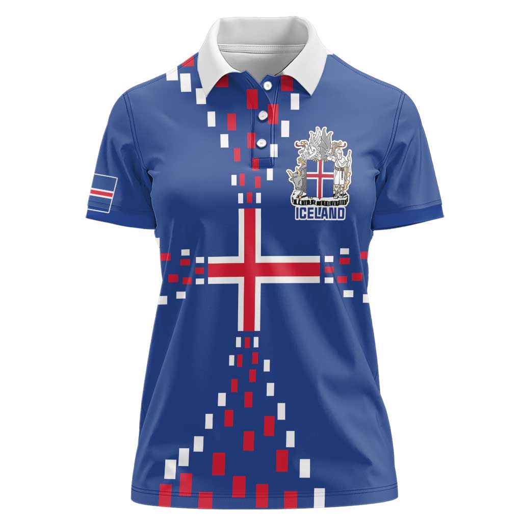 Custom Iceland Football Women Polo Shirt Go Champion